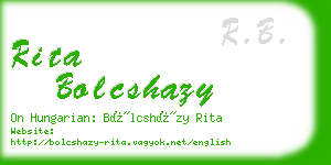 rita bolcshazy business card